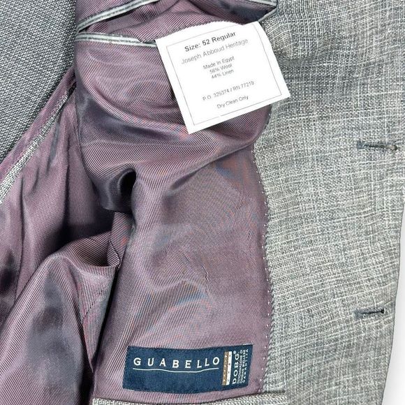 Joseph Abboud Sport Coat Mens 52R Gray Wool Linen Blazer - Picture 7 of 13